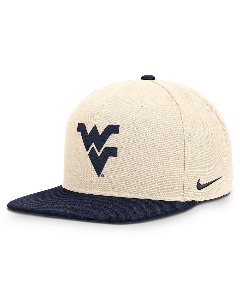 Мужская и женская кепка Nike Natural/Navy West Virginia Mountaineers Campus Prep snapback