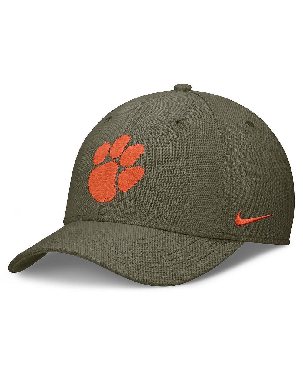 Мужская кепка Nike Olive Clemson Tigers Primetime SwooshFlex Dri-FIT