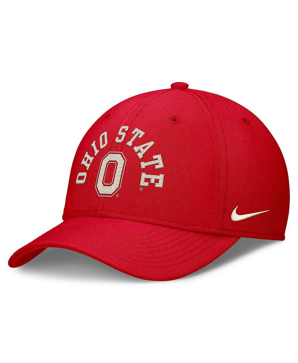 Men's Nike Scarlet Ohio State Buckeyes Campus Prep Chained Arched Swooshflex Flex Hat