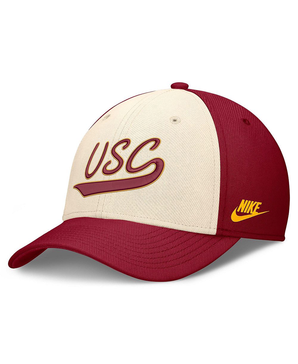 Nike Мужская кепка USC Trojans Legacy Swooshflex Dri-FIT Natural/Crimson