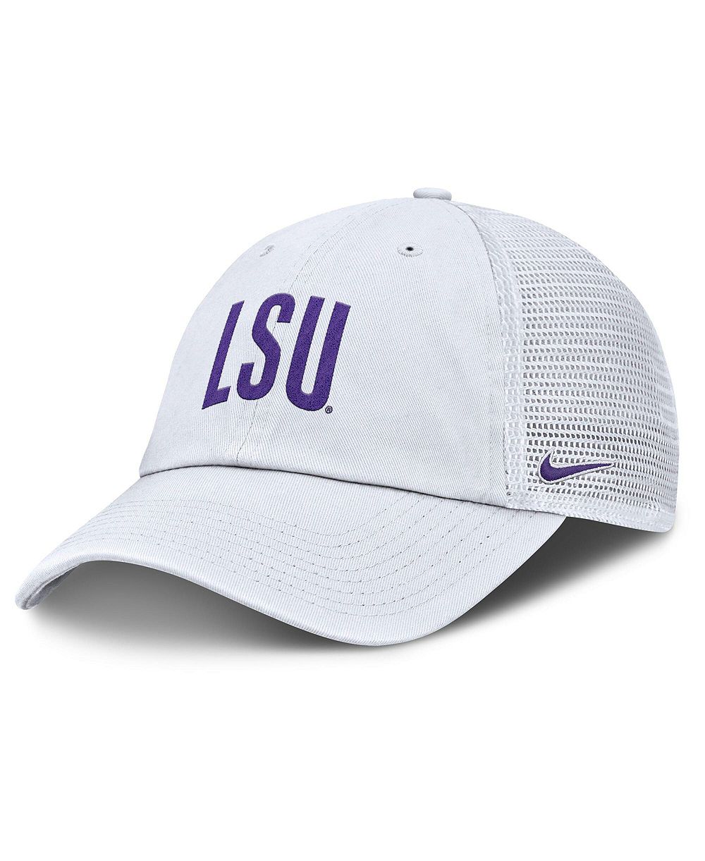 Men's Nike White LSU Tigers Club Campus Trucker Adjustable Hat