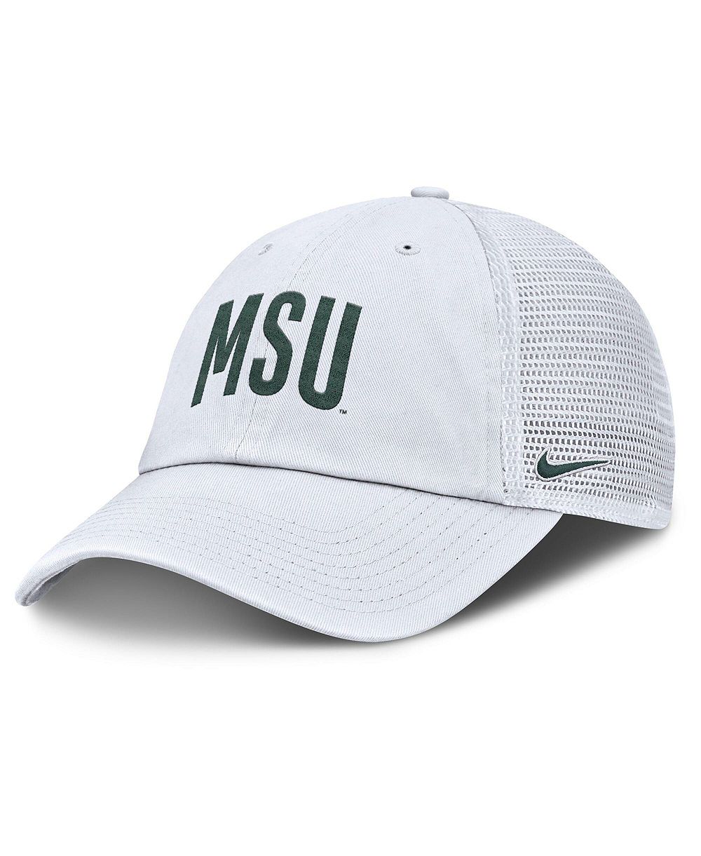 Men's Nike White Michigan State Spartans Club Campus Trucker Adjustable Hat