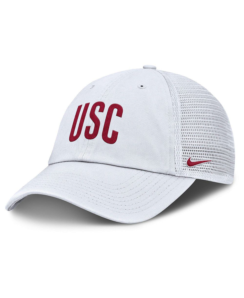 Мужская регулируемая кепка Nike White USC Trojans Club Campus Trucker