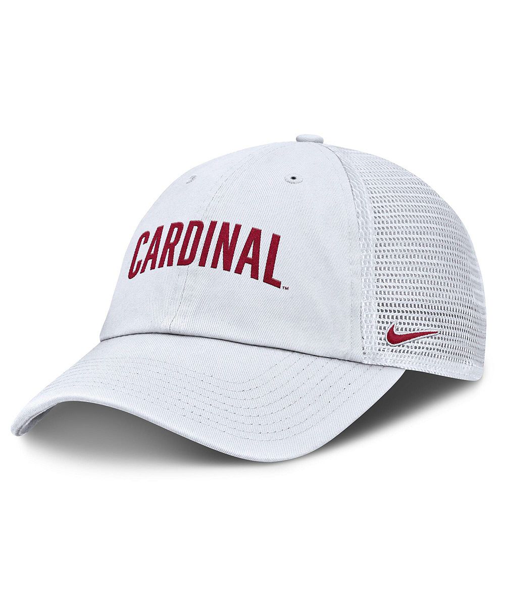 Мужская кепка Nike White Stanford Cardinal Club Campus Trucker регулируемая