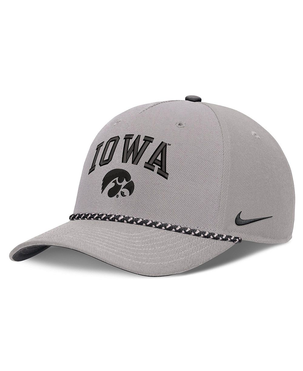 Men's and Women's Nike Gray Iowa Hawkeyes Primetime Rise Rope Adjustable Hat