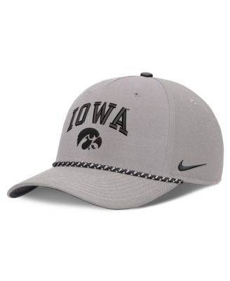 Men's and Women's Nike Gray Iowa Hawkeyes Primetime Rise Rope Adjustable Hat