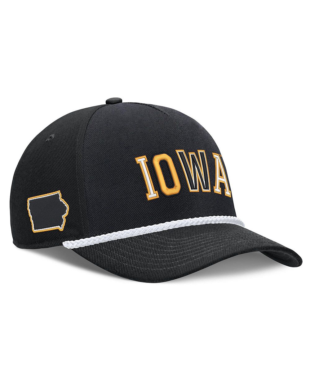 Nike Мужская и Женская кепка 5-panel rope rise Iowa Hawkeyes 2026 Basketball Refresh, цвет Black