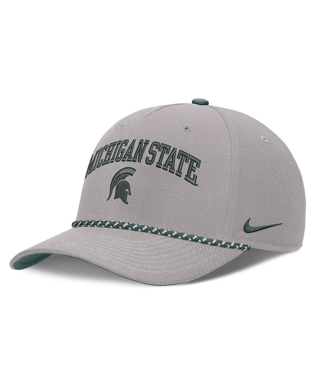 Nike Мужская и Женская кепка Michigan State Spartans Primetime Rise Rope, Gray