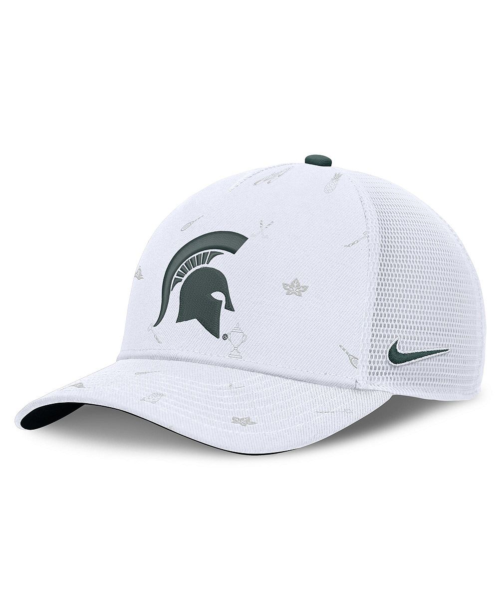 Мужские и женские кепка Nike White Michigan State Spartans Country Club Golfin' Rise Trucker Adjustable