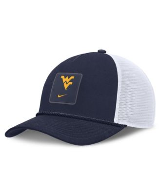 Мужская и женская кепка Nike Navy West Virginia Mountaineers 2026 On-Field Gameday Rope Trucker Adjustable
