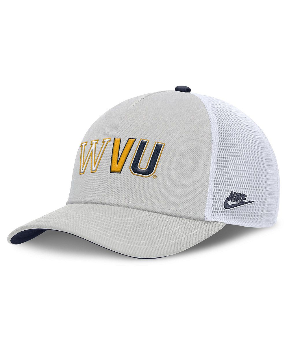 Nike Мужская и Женская кепка-тракер 5-panel Rise, цвет Gray, West Virginia Mountaineers 2026 Basketball Refresh