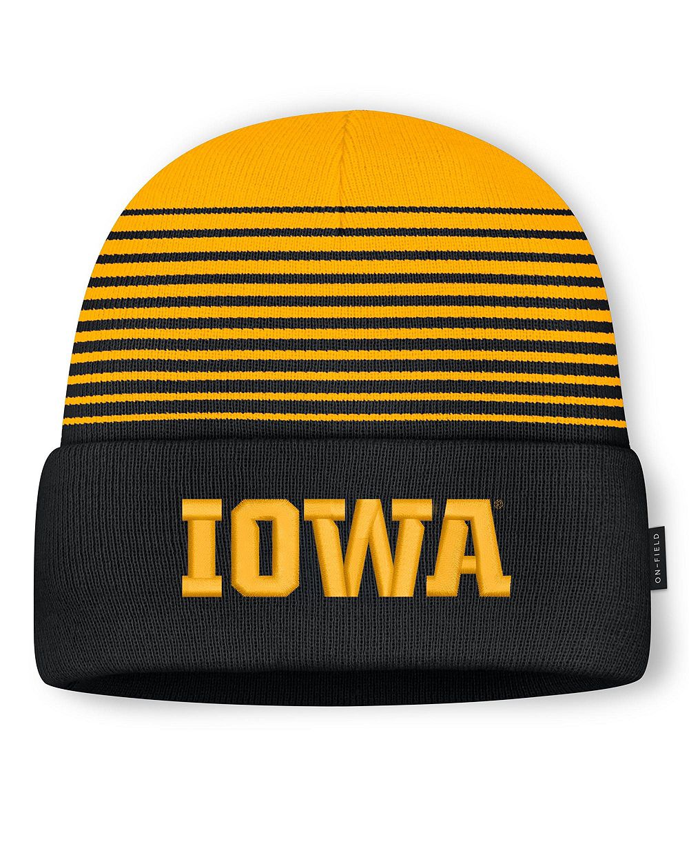 Мужской и Женский Nike Black/Gold Iowa Hawkeyes On-Field Utility Knit Hat