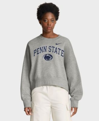 Women's Nike Heather Gray Penn State Nittany Lions Oversized Phoenix Arch Pullover Sweatshirt