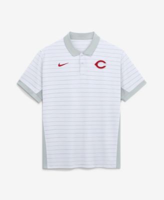 Nike Мужская белая рубашка Cincinnati Reds Authentic Collection Striped Victory Dri-FIT Polo