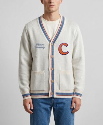 Мужской и женский кардиган Uscape Apparel Natural Clemson Tigers Americana Striped Full-Button