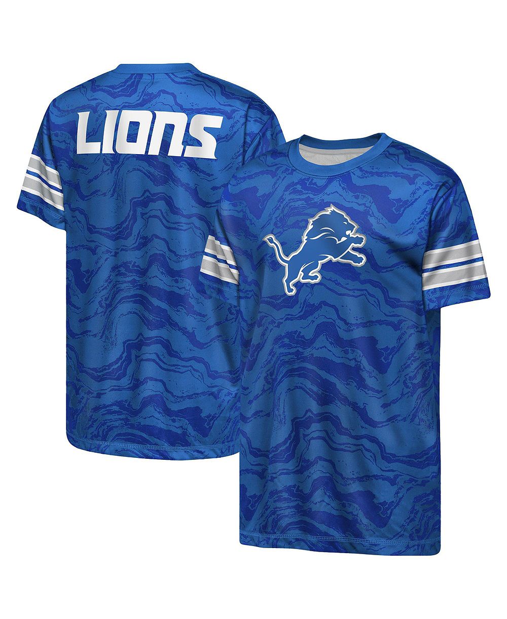 Детская футболка Outerstuff Blue Detroit Lions Slant Route Performance
