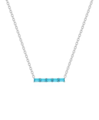 Macy's Blue Topaz (3/4 ct. t.w.) Necklace in Sterling Silver (also in Multi-Stone)