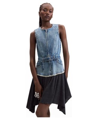 Desigual Женское асимметричное джинсовое платье без рукавов