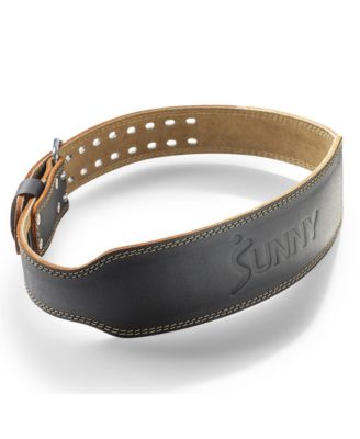 Sunny Health & Fitness Heavy-Duty 4" Leather Weightlifting Belt with Back Support And Adjustable Fit for Strength Training