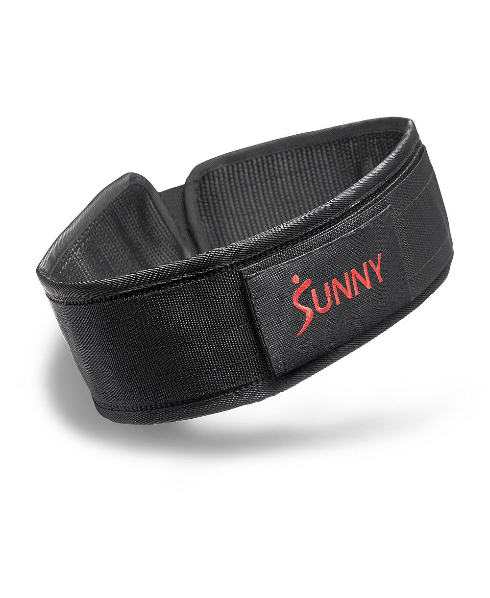 Sunny Health & Fitness Heavy-Duty 4" Nylon Weightlifting Belt with Back Support & Adjustable Fit for Strength Training