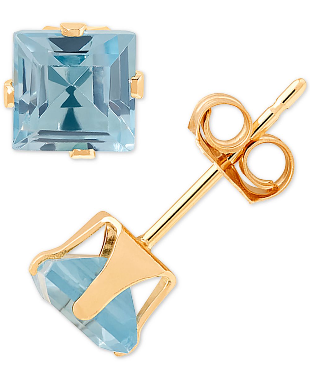 Blue Topaz Stud Earrings (1 ct. t.w.) in 14k Gold