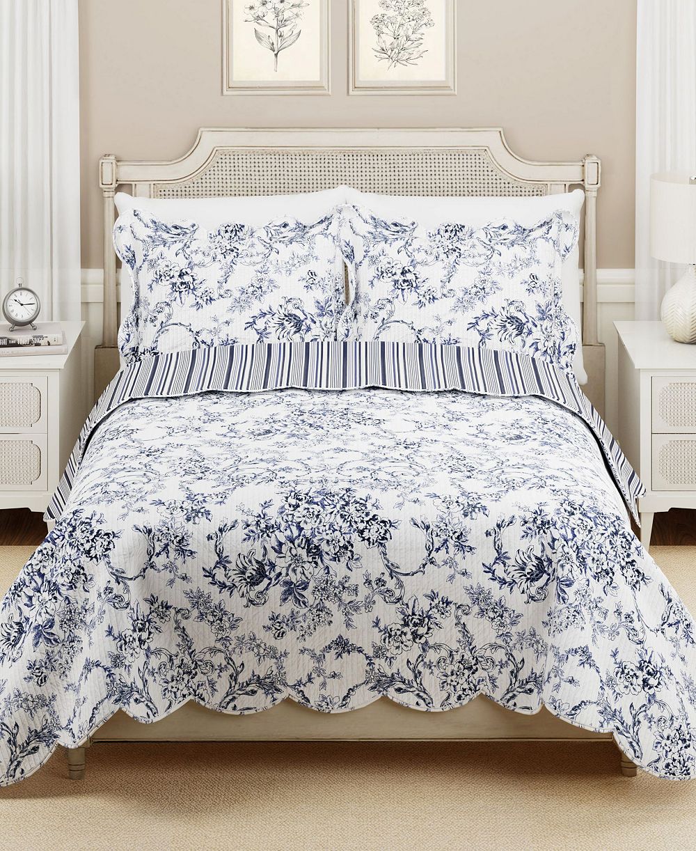 Комплект из 3-х покрывал Modern Heirloom Garden Toile Reversible, Full/Queen