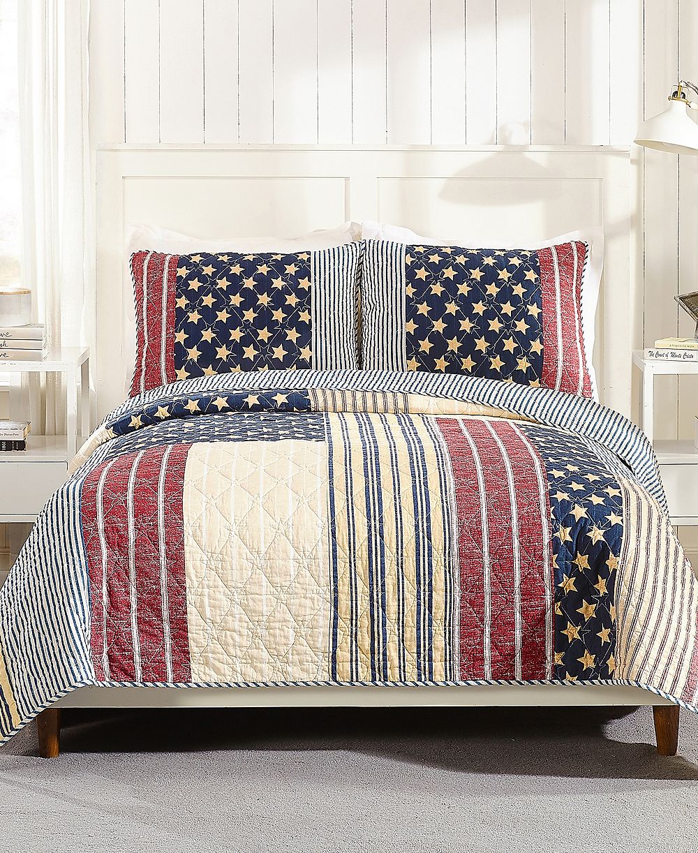 Комплект из 2 одеял в стиле американа с лоскутным швом, размер Twin/Twin XL