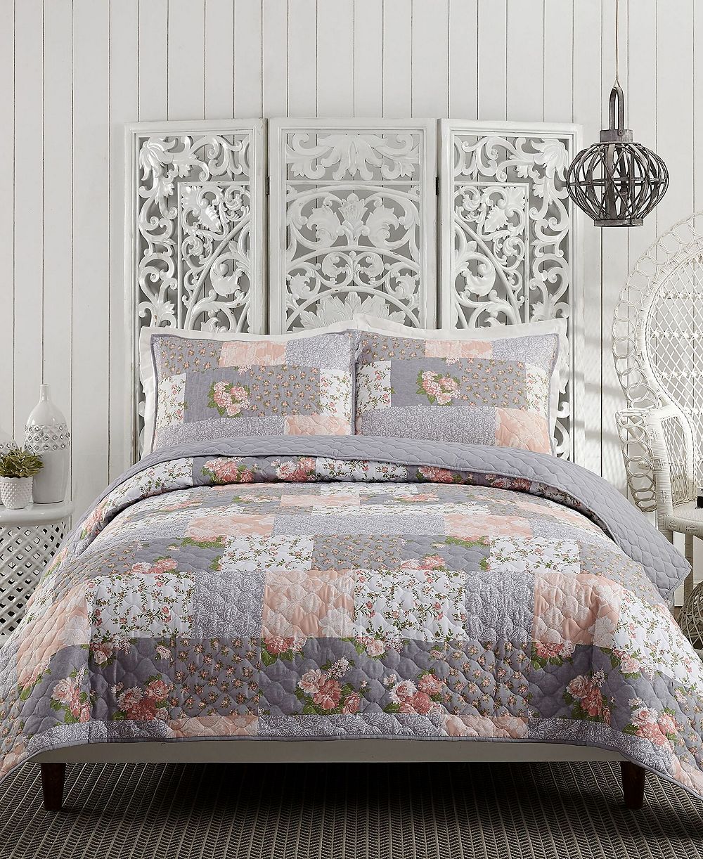 Комплект из 3-х стеганых покрывал Modern Heirloom La Flor Patchwork Printed Full/Queen