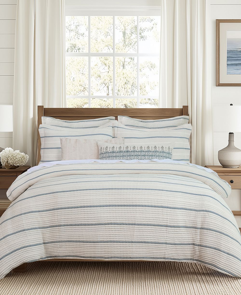 Levtex Home комплект из 3 предметов для одеяла в полоску, Full/Queen