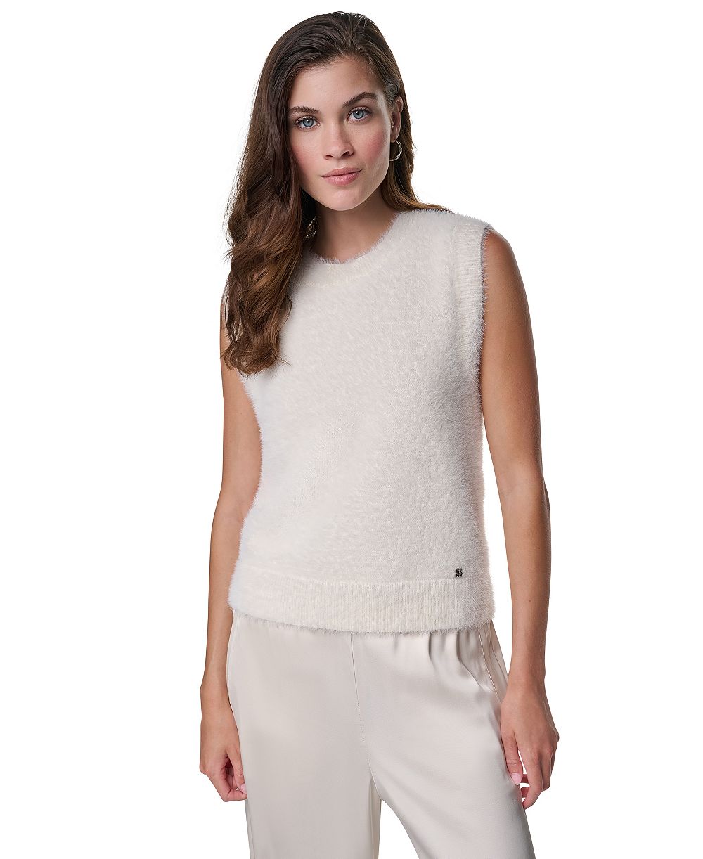 DKNY Jeans Women's Brushed Crewneck Sleeveless Sweater Vest