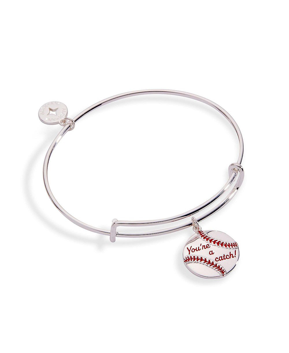 Alex and Ani браслет-браслет с шармом "You're A Catch" в виде бейсбольного мяча