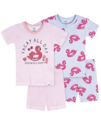 Gerber Baby Girls'( 12M to 2T ) 4-Piece Cotton Pajama Short Set