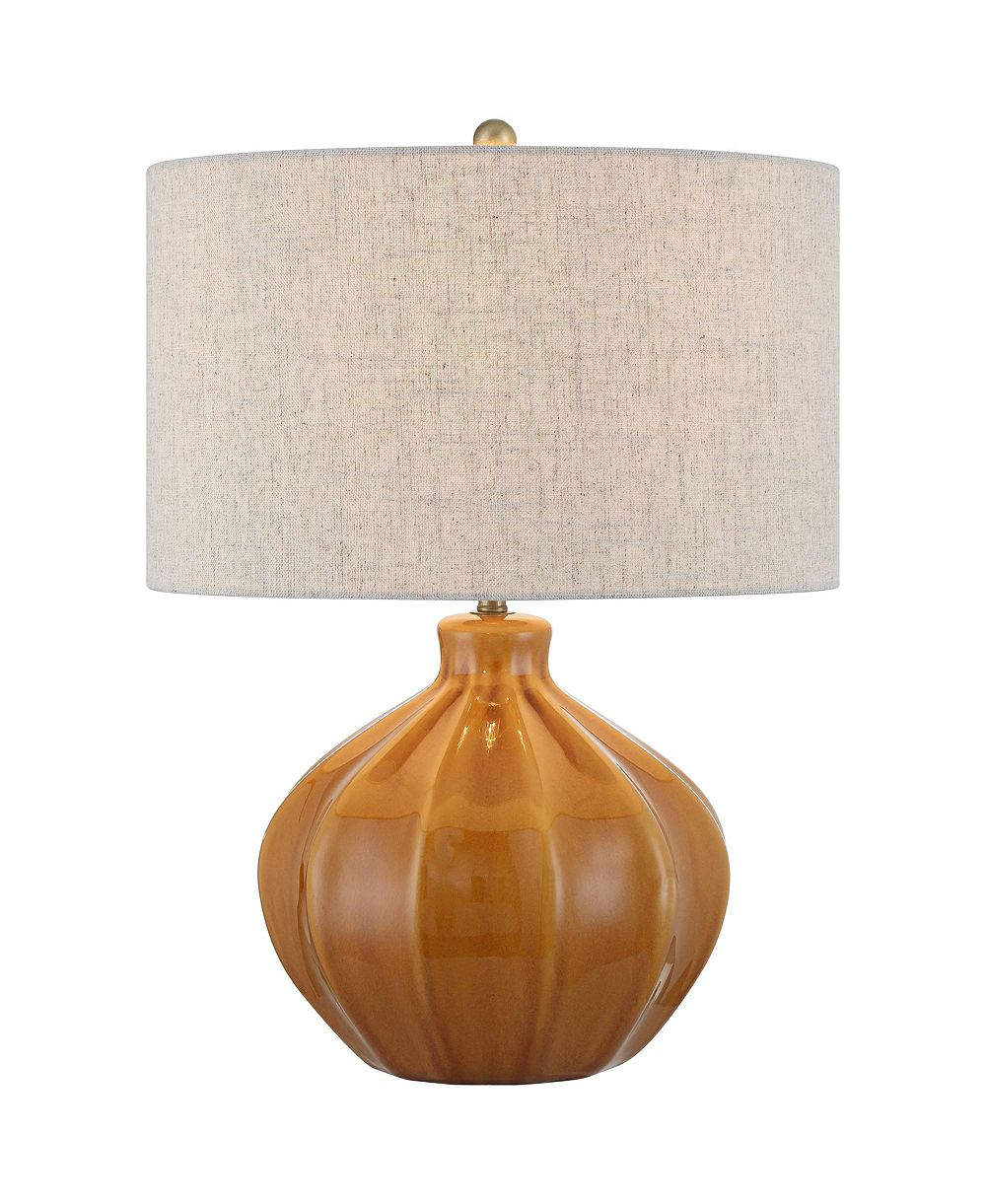 Настольная лампа possini euro design gordy 21" high small mid century modern accent 3-way table lamp spice finish ceramic single living room bedroom