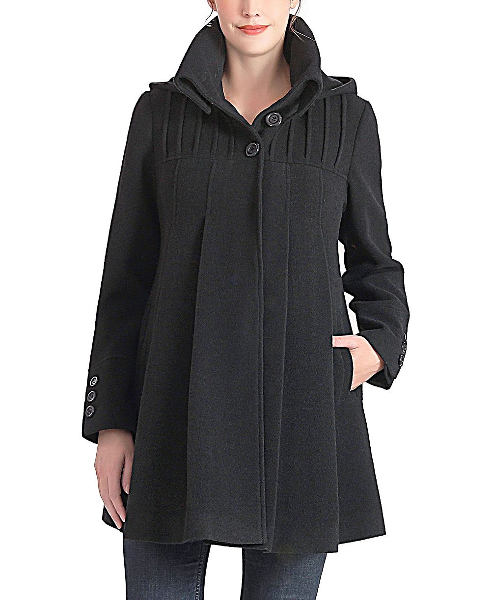 kimi + kai Maternity Aela Hooded A-Line Wool-Blend Coat