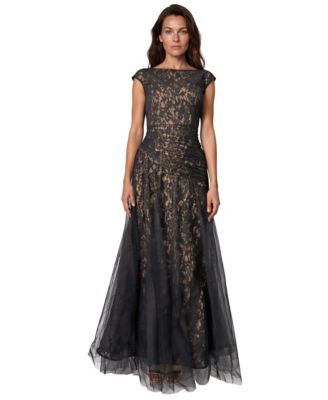 Rene Ruiz Occasion Women's Lace A-Line Bateau-Neck Gown
