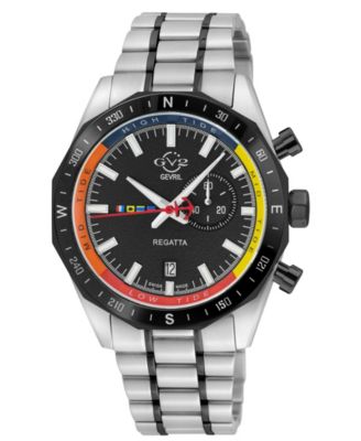 Часы GV2 by Gevril Men's Regatta Swiss Quartz двухцветные из нержавеющей стали с браслетом