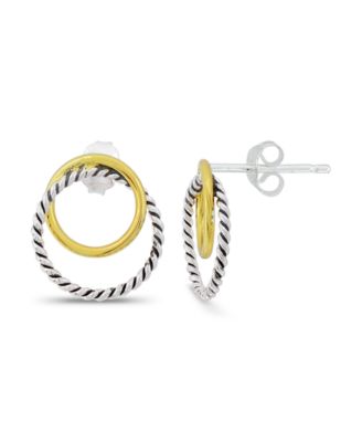 Giani Bernini Two-Tone Sterling Silver Oxidized Twist Stud Earrings, Macy's Exclusive