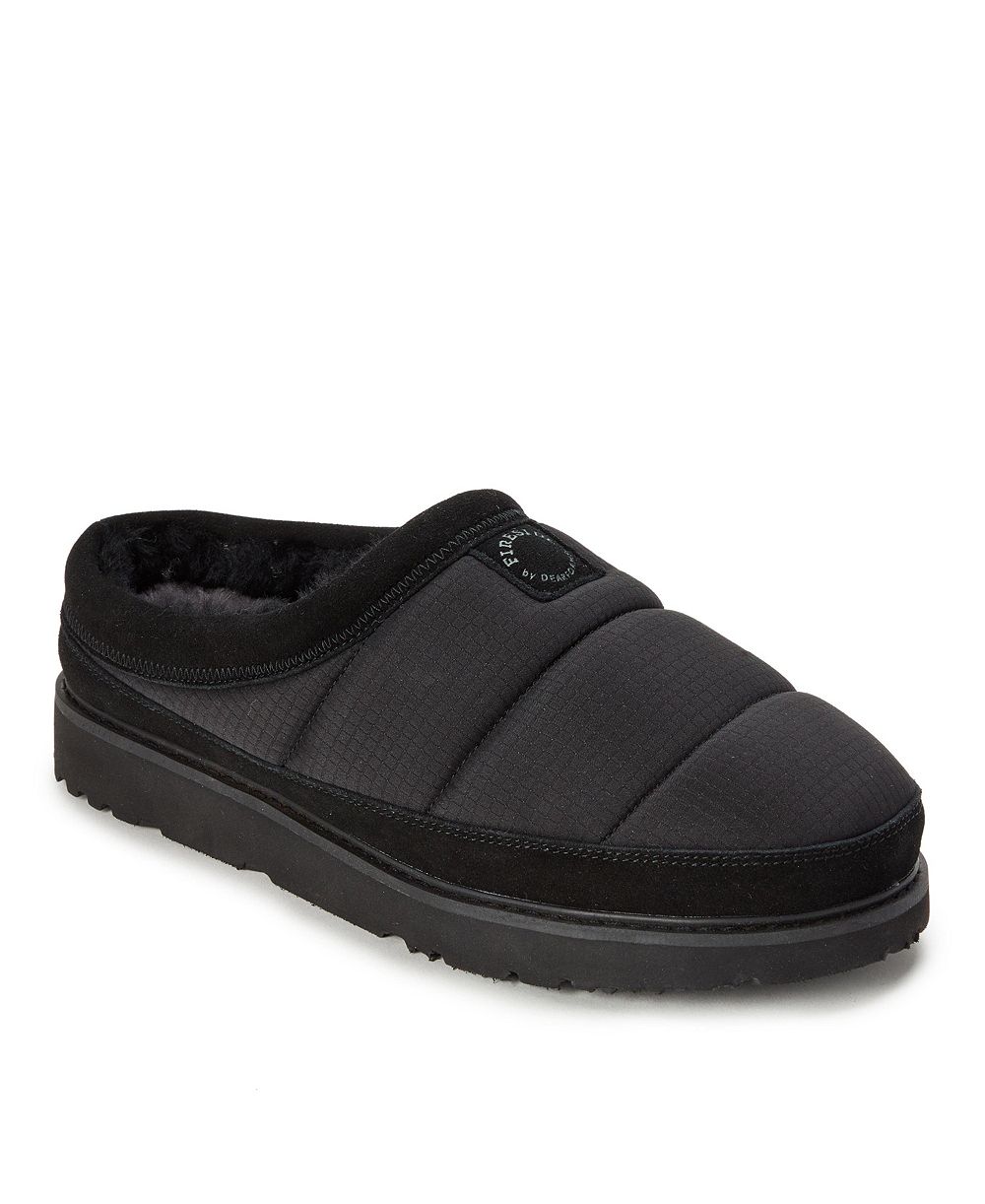 Dearfoams Men's Grafton Sport Nylon Puff Clog Water Repellent Slippers