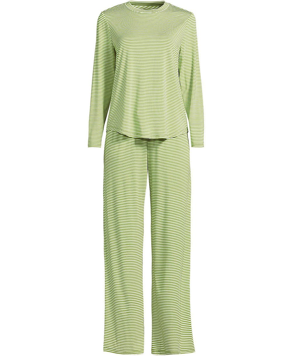 Женский комплект пижамы Lands' End Cooling 2 Piece: топ с длинным рукавом и брюки