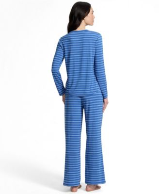 Muted cobalt blue multi stripe