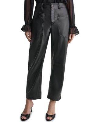 BCBG Women's Barrel Faux Leather Pants