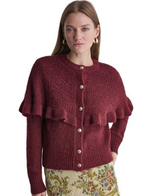 BCBG женский кардиган с капюшоном Caped Pointelle