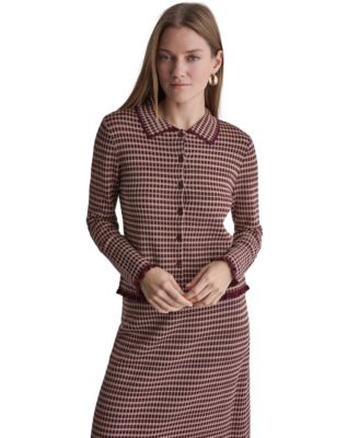 BCBG женский длинный кардиган с воротником и длинным рукавом в клетку