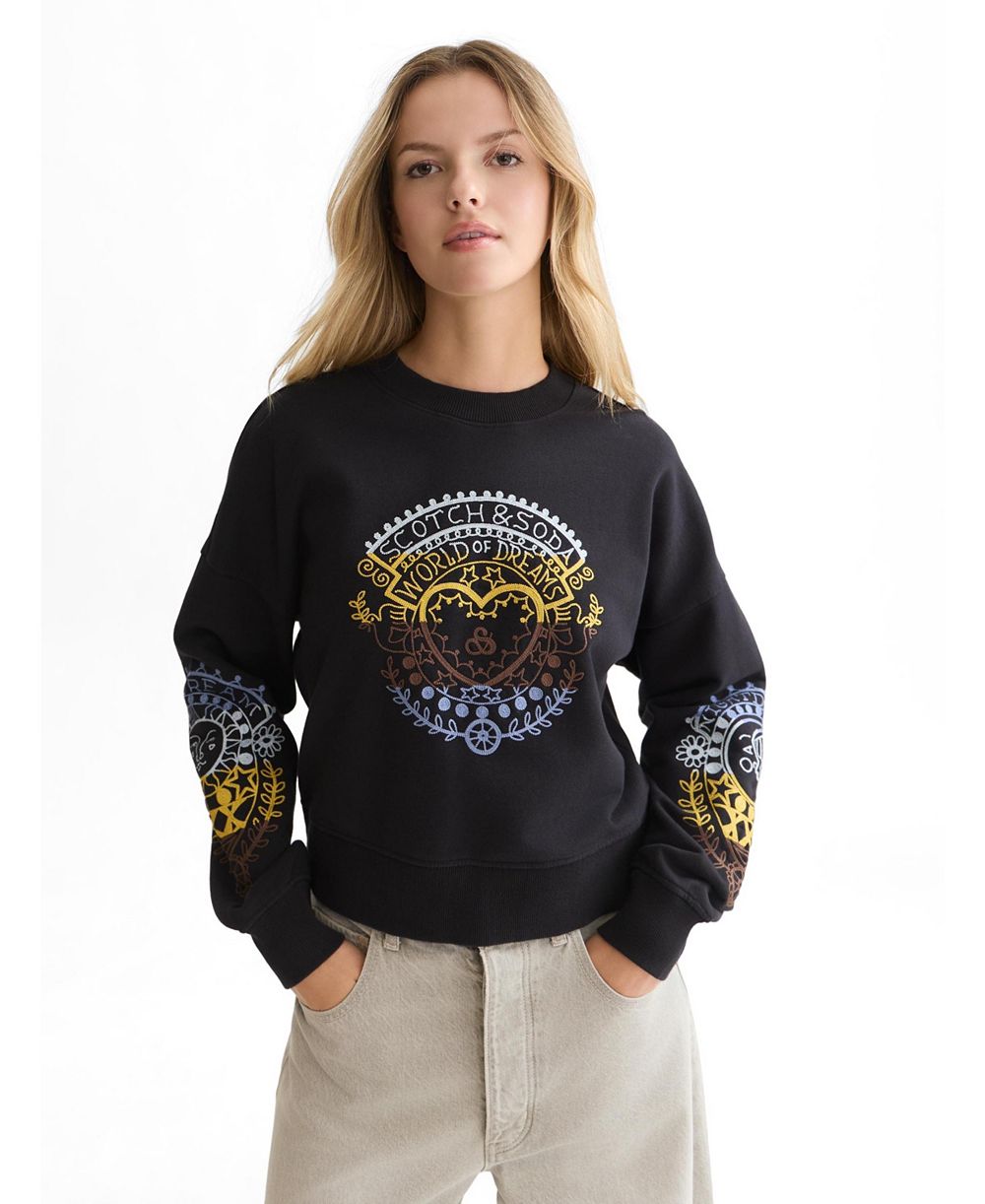 SCOTCH & SODA Women's Embroidered Relaxed-Fit Sweatshirt