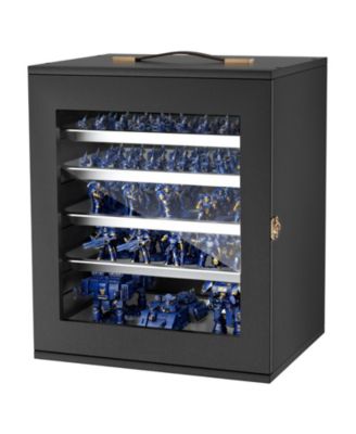 SUGIFT Wooden Miniatures Storage Case for 1000-1500 Scale Models with 5 Trays and 11 Slots