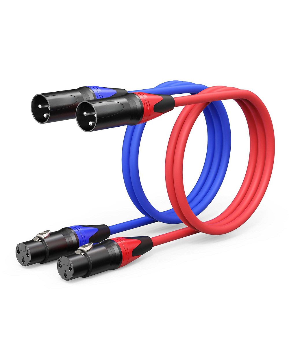 Lofree 3-Pin XLR Microphone Cable, Oxygen-Free Copper, 10 ft., 2-Pack