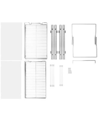 SUGIFT 2-Tier Pull Out Cabinet Organizer Steel Slide Out Pantry Shelves 15.5inWx22.5inDx19inH