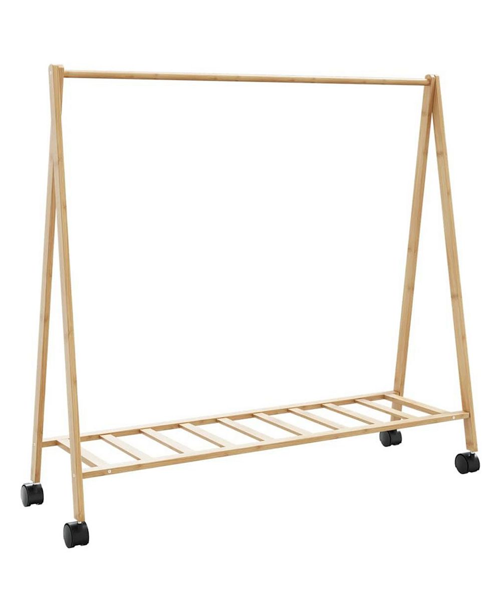 vidaXL Вешалка для одежды с полками и колесами, 41,7"x13,4"x41,9", бамбук