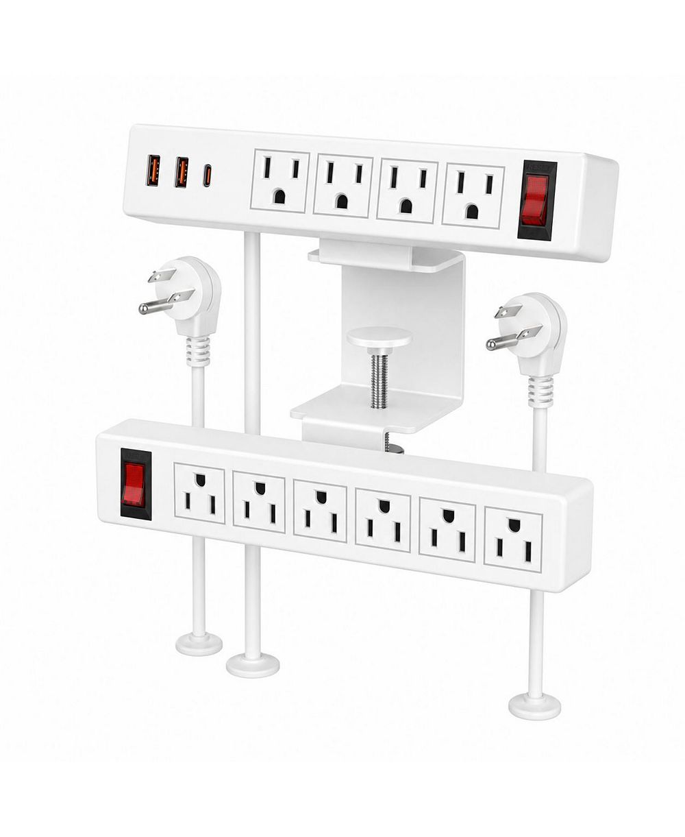 Lofree 13-in-1 Desk Mount Surge Protector Power Strip with 20W USB-C Fast-Charging for Computers and Accessories