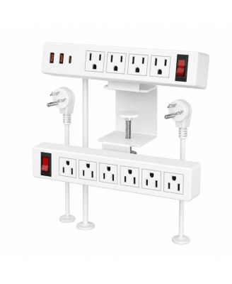 Lofree 13-in-1 Desk Mount Surge Protector Power Strip with 20W USB-C Fast-Charging for Computers and Accessories